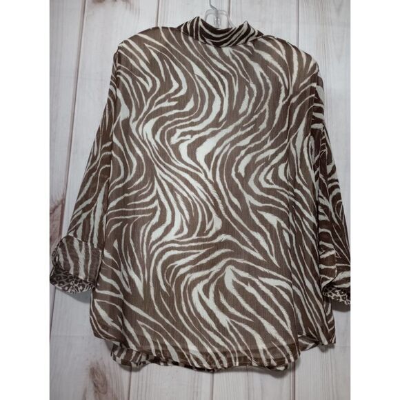 2 For 30 Alfred Dunner Blouse Ladies 18 Semi Sheer‎ Lightweight - Picture 2 of 7